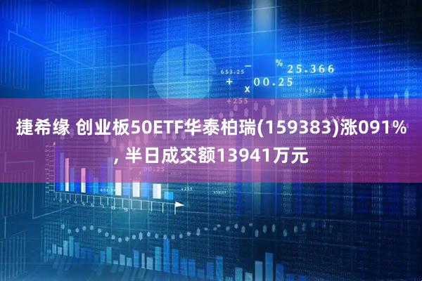 捷希缘 创业板50ETF华泰柏瑞(159383)涨091%, 半日成交额13941万元